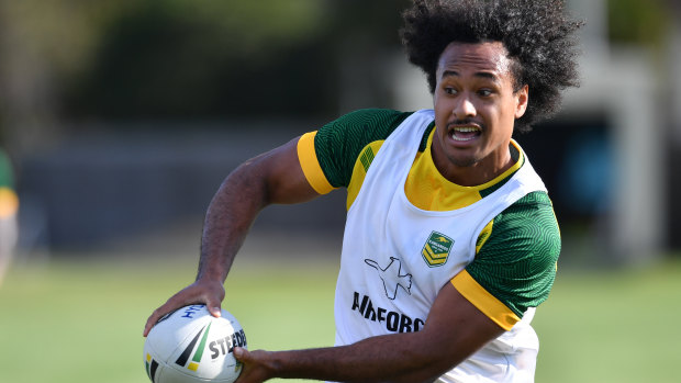 Green and gold: Felise Kaufusi could have chosen New Zealand or returning to Tonga, but is welded to Australia.