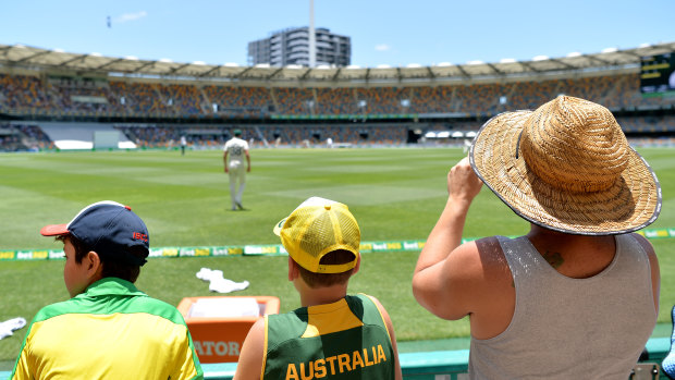 Australian fans watch a test match at the Gabba in November 2019. This week's match up will now only be open to half the capacity.