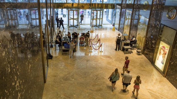 The lobby of Trump Tower in New York.