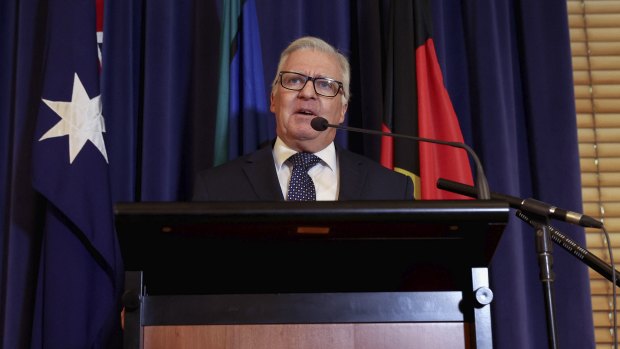 Labor MP Chris Hayes announcing his retirement from politics in the Labor Party Room at Parliament House in March.