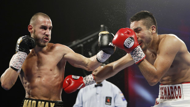File photo of boxer Maxim Dadashev (left), who has died after injuries suffered in the ring last Friday.