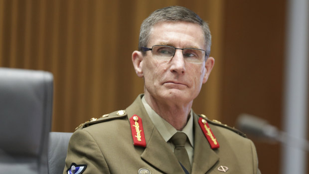 Defence Force Chief General Angus Campbell during a Senate estimates hearing at Parliament House in October.