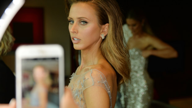 Brit Selwood, pictured at the 2019 Brownlow, is pregnant with her and partner Geelong captain Joel Selwood’s first child.