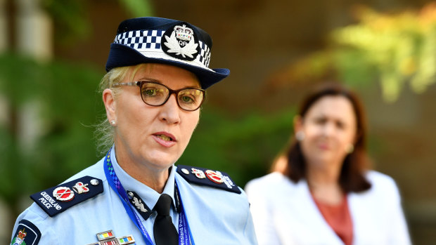 Queensland Police Commissioner Katarina Carroll with Queensland Premier Annastacia Palaszczuk.