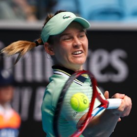 Fiona Ferro, who has accused her coach of rape, in action at last year’s Australian Open.