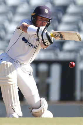 Marcus Harris batting in the Sheffield Shield earlier this year.