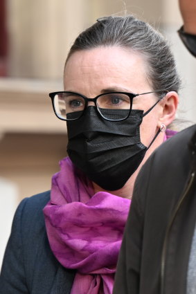 Emma Davies outside court on Wednesday.