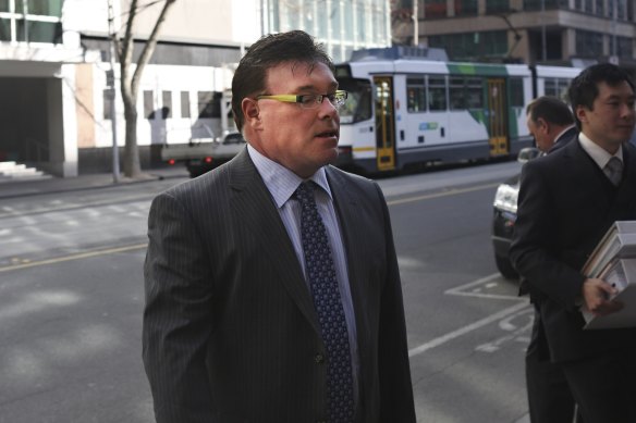Buckley arrives at the Melbourne Supreme Court in August 2011 for a case involving the sale of a lame horse.