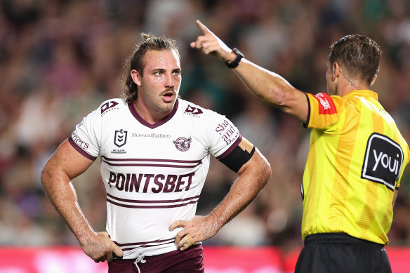 Karl Lawton was marched for a spear tackle on Cameron Murray.