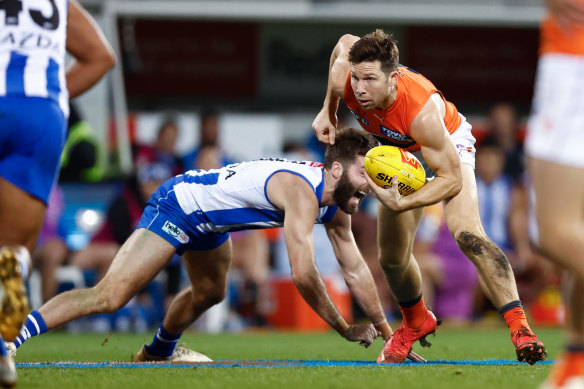 Toby Greene again proved inspirational for the Giants in their win over the Kangaroos.