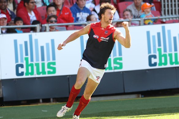 Jack Fitzpatrick during his playing days with the Demons.
