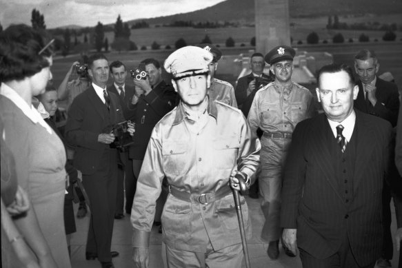 General Douglas Macarthur in Canberra on March 26, 1942