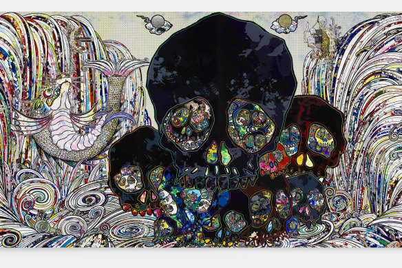 Takashi Murakami's In the Land of the Dead, Stepping on the Tail of a Rainbow, 2014.