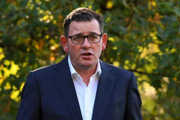 Victorian Premier Daniel Andrews addresses the media during a press conference in Melbourne, Wednesday, April 1, 2020. 