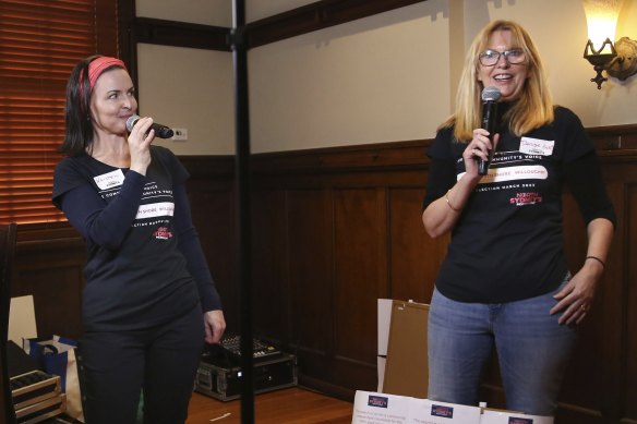 NSI co-founders Kristen Lock and Denise Shrivell at the state election launch last month.