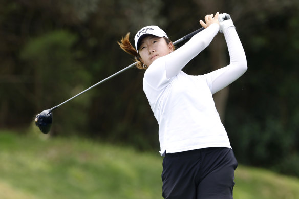 Schoolgirl Rachel Lee during the first round of the Australian Open.