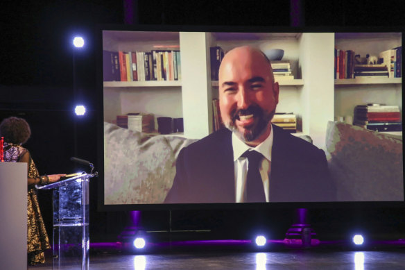 Douglas Stuart speaks about Shuggie Bain after being named winner of the Booker Prize during a virtual ceremony.