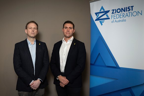Zionist Federation of Australia president Jeremy Leibler (left) and chief executive Alon Cassuto.