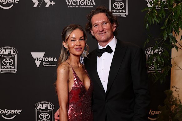James Hird and Natalie Young at the 2026 Brownlow Medal.