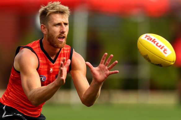 Essendon captain Dyson Heppell at training this week.