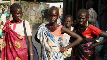 Young Nuer women in Old Fangak, a town controlled by South Sudan's rebels. 