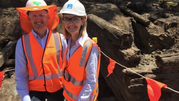Kingsford Smith Drive project director David Balmer with Brisbane City Council's infrastructure committee chair Cr Amanda Cooper.