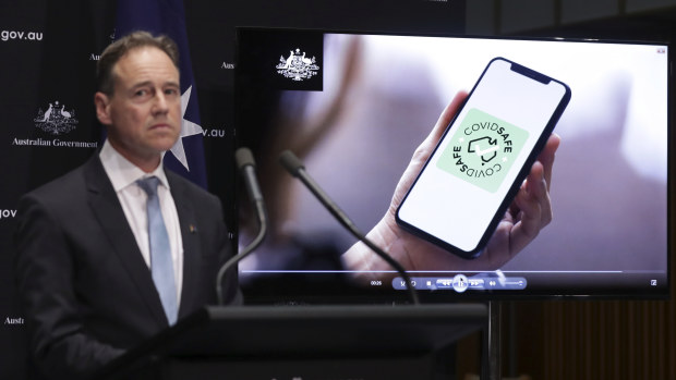Minister for Health Greg Hunt during a press conference on the COVIDSafe tracing app.