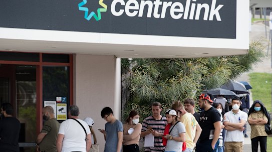 The federal government introduced JobKeeper at the height of the virus as queues outside Centrelinks surged during lockdowns.