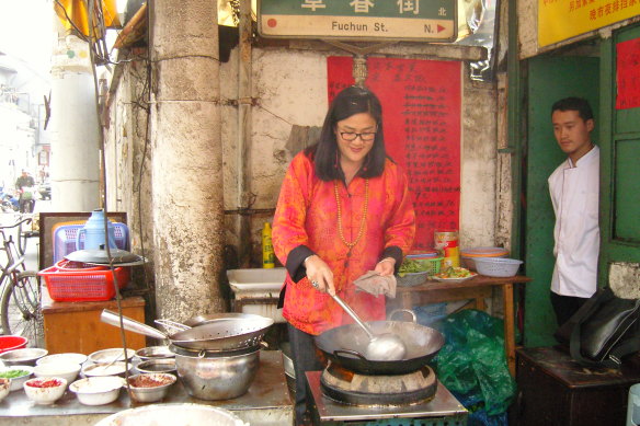 Kwong cooking in China in 2018.