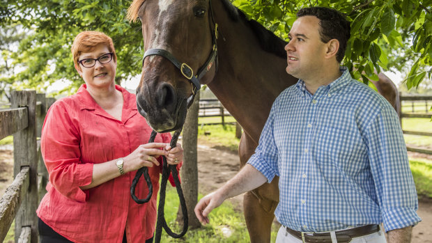 Marise Payne and Stuart Ayres, pictured in 2015, shared a love of horses.