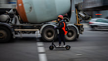 An escooter rider in Melbourne.