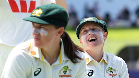 Healy enjoyed her final day in Test cricket.