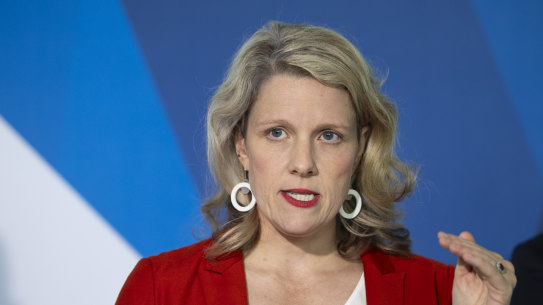 Clare O’Neil at the announcement on Monday.