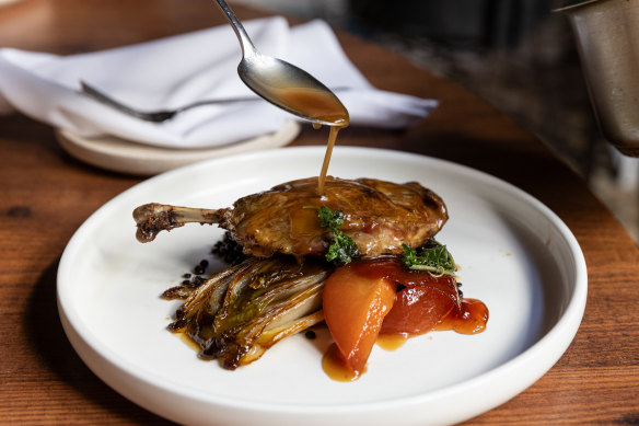 Confit duck with “one of the best duck sauces in town”.