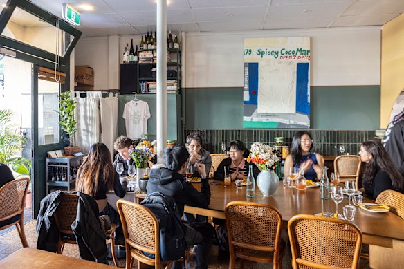 Inside Mauritian restaurant Manze in North Melbourne.
