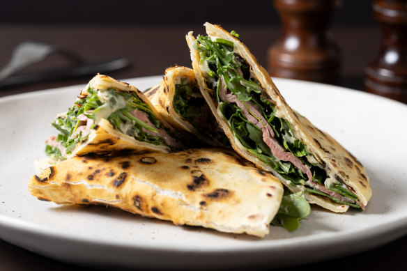 Vitello tonnato piadina is a lunchtime winner.