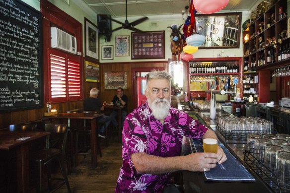 Publican Guy Lawson in the Napier Hotel’s nostalgic front bar.