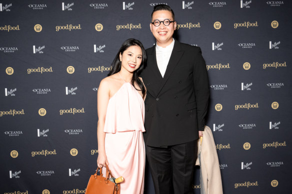 Brigitte Liu and Lee Ho Fook chef, and Smeg Young Chef of the Year judge, Victor Liong.