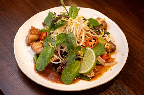 Holy Basil’s pork belly stir-fry.