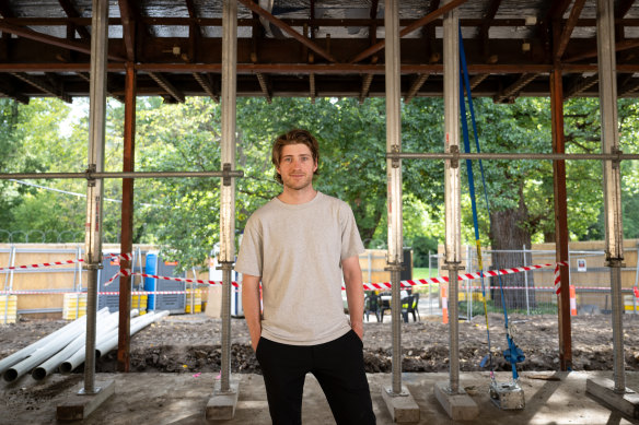 Hugh Allen, Vue de Monde’s executive chef, at the site of his new restaurant in Fitzroy Gardens.