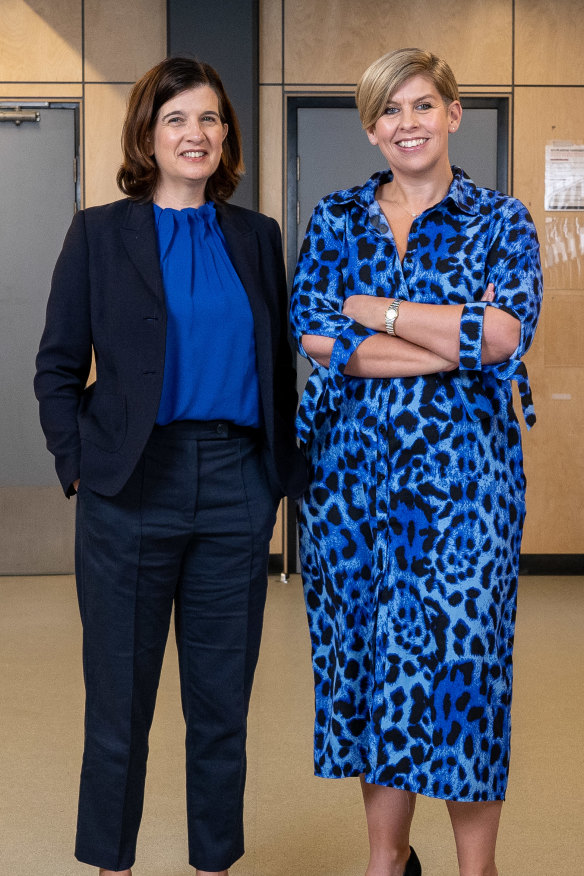 Sonja Hood (left) and Jennifer Watt are the first female president/CEO duo operating at this elite level in AFL. Watt says they enjoy a “comfortable familiarity”.