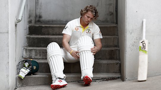 David Warner's injury has heightened the prospect of Will Pucovski, pictured, joining Joe Burns at the top of the order.