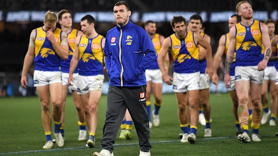Luke Shuey was injured during West Coast’s latest outing against Carlton.