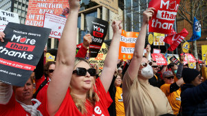 Teachers strike for higher pay and better conditions in 2022.