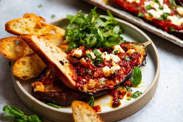 Mediterranean baked eggplant - it’s like a dip, for dinner!