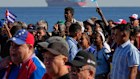 Cubans attend a rally in Havana after the US attack on Venezuela.