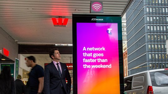 The City of Sydney council is pushing back against plans by Telstra to install billboards such as these in Melbourne's CBD.
