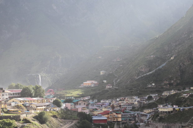 Badrinath, one of the holiest cities in India, near the Tibetan border.