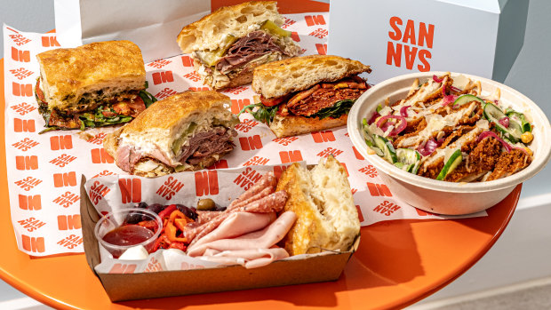 Assorted sandwiches, the San San salad and deli plate.