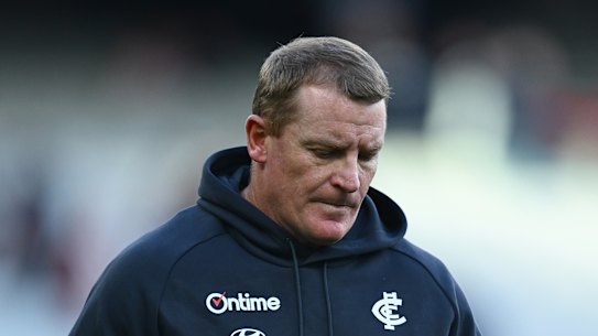 Carlton coach Michael Voss watched his side cough up another lead of more than 40 points on Sunday.
